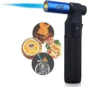 HONEST Blow Torch Sleek Adjustable Butane Torch Cooking Torch Lighter Camping Home Use Welding Culinary Chef Coal Cocktail etc (Blue)