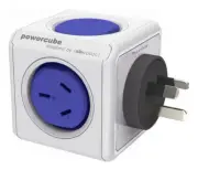 AC Power Outlets Adaptor With 2 USB Charging Ports Phone Tablet Charger Blue