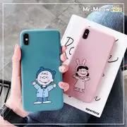 SNOOPY 查理布朗&露西睡衣手機殼 I6/7/8/X/XS/XS MAX/XR/PLUS 情侶手機殼 蘋果手機殼