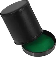 TOBBOMEY Noiseless Dice Holder Compact Dice Cup with Velvet Leather for Bar Ktv Silent Shaking Dice Game Prop