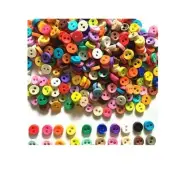 100 Pcs Tiny Button Micro Button 2hole Size 6 Mm Assorted Color