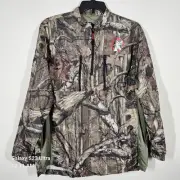 10X Mens XL Ultra-Lite Long Sleeve 1/4 Zip Pullover Mossy Oak Windbreaker
