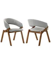 Armen Living Set of 2 Talulah Walnut Veneer Dining Chairs