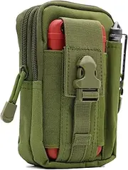 LefRight Tactical Phone Pouch Molle EDC Utility Gadget Outdoor Men Waist Bag with Belt Clip Holder Holster for iPhone 6s/7/X Samsung S8 Pixel Moto Z2 Force Play (Olive Drab)