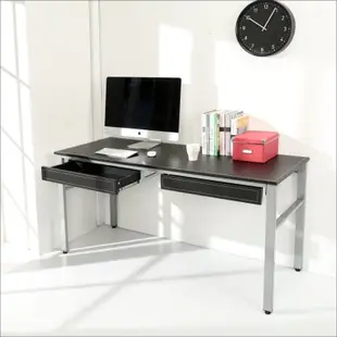 百嘉美 仿馬鞍皮低甲醛160公分雙抽屜穩重型工作桌-DIY