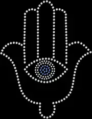 Rhinestone Bling Sparkle Iron On Transfer DIY Hamsa Hand of God khamsa