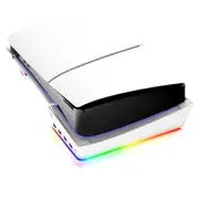 PS5 Slim RGB Stand with 4 USB Ports - Fast Charging - 14 Lighting Modes - Secure & Stylish Gaming Setup - Essential PS5 Slim Accessory