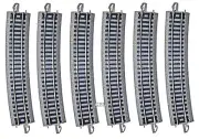 N Scale 6 Pcs. 19" Nickel Curved Bachmann Snap Fit E-Z Track gbb New 44804