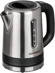 GASTROBACK #42435 Design Mini Kettle, 1 Litre Stainless Steel Container with Level Indicator, Illuminated Control Panel, Keep Warm Function, 2,200 Watt, Black