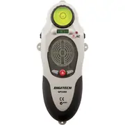 Stud/AC QP2288 18cm Detector & 3-in-1 Laser Level for Wood/Metal/Wire White/BLK