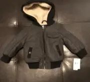 Urban Republic Baby Boy’s Sherpa Lined Jacket Hooded Gray Black 12M NWT!