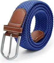 [UltraKey] Weave Elastic Belt, Unisex Braided Casual Outdoor Fabric Woven Belt Waist Straps with Metal Buckle