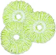 3 Pack Mop Heads Replacement Compatible with Sabco 2-Action Clean Spin Mop and Bucket System, Microfiber Spin Mop Replacement Head, Easy to Replace, Machine Washable(Not Spin Mop and Bucket System)