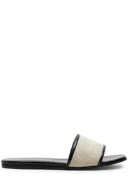 Givenchy Logo Canvas and Leather Sliders - Beige - 41 (IT41 / UK8) 41 (IT41 / UK8)