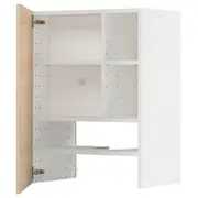 METOD wall cb f extr hood w shlf/door, white/Askersund light ash effect, 60x80 cm