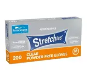 New Castaway Stretchies Disposable Gloves Latex Free Powder Free Medium - Clear