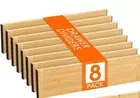 8 Pack Drawer Dividers Bamboo 5” High, 16.3” Adjustable Drawer Organizers New H1