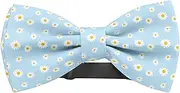 [KAWAMOUSE] Adjustable Pre-tied bow tie for toddler Boys (Daisies On Blue Pattern) Elegant Cute Bowties for Dogs Cats Pets, Multicolor