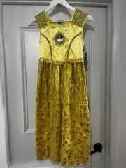 NWT DISNEY STORE Belle Deluxe Nightgown Costume Dress Beauty & The Beast sz9/10