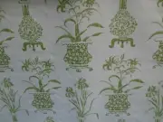 Brunschwig & Fils CARLOTTA Floral Flower Pots Upholstery Fabric 3 yds X 57"