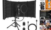 Studio Recording Microphone Isolation Shield with Pop Filter and Metal SWK5