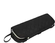 [Generic] Hair Tool Bag, Portable Multifunction Travel Case, 16.14x5.51x3.54 inches 2-in-1 Hair Stylist Storage Bag, Removable Heat-Resistant Mat, Ideal for Flat Irons Curling Wands, Black, Refer to description
