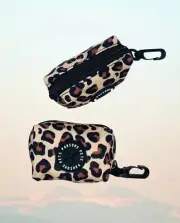 PawsomePets Waste Bag Holder Poo Bag Dispenser Leopard Lead Clip Attachment US