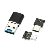 3 in 1 Type-c Micro USB OTG USB 3.0 TF Flash Memory Card Reader for Xiaomi Mobile Phone Tablet PC BLACK COLOR