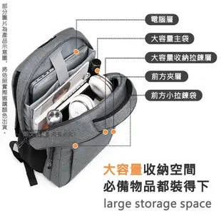 【J.S.優品】15.6吋 都會通勤 防震防潑水 外置USB充電口 多層大容量筆電包 後背包 CB2037S