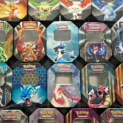 Pokemon Cards Gift Tin Bundle - 50x Card Bulk Booster Joblot & Vstar Counter