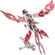 3D Metal Puzzle for Adults Mechanical Phoenix Building kit 304 Stainless Steel Metal Model kit Assembly Constructor Puzzle Set Holiday Personalized Gifts (red)