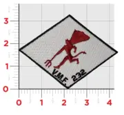 4.25" MARINE CORPS VMF-232 RED DEVILS EMBROIDERED HOOK & LOOP PATCH