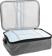 VERDANVERSE File Storage Box with Lock Multi Layer Document Organizer for Home Office School Travel Design Durable Stylish Passport Holder Grey with Dual Zippers