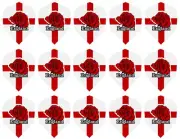 5 New Sets Harrows Quadro Standard Dart Flights – England Rose