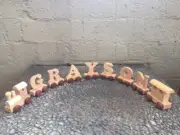 Personalised Wooden Name Train Engine + 7 Letters + End Carriage + FREE POST