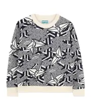 Kenzo Kids Graphic-Printed Crewneck Sweatshirt 14Y,12Y Navy Blue/Ivory White