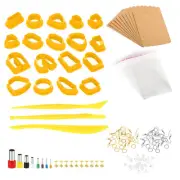 Polymer Clay Cutters, 129 Pcs Clay Cutters Polymer Clay Earrings Kit, Yellow