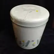 VTG Studio Nova 4pc Canister/Tin 1985 White Floral Pink Gry Ylw Spice NIB Sealed