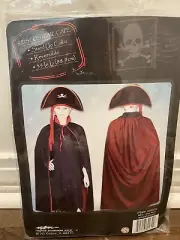 Kids red/black cape for Halloween costume vampire pirate devil