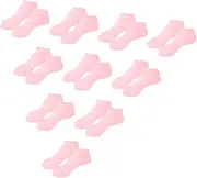 Ｓｉｍｈｏａ Silicone Socks 10 Pair Reusable for Women Moisturizing Socks Rough Foot Care Protector, Pink