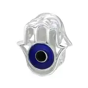 Silver Hamsa Evil Eye Charm Bead