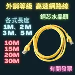 外銷等級網路線 RJ45 高速網路線 銅芯網路線 CAT 5 CAT6  1M 2M 20M 30M 筆電 電腦 網路線