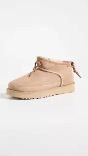 UGG Women's Ultra Mini Crafted Regenerate Fashion Boot, Sand, 8-9