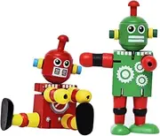 Kisangel Cartoon Models 2pcs Boys and Girls Educational Toys Robotic Playset Bright Colors Promote Intelligence Development Random Style