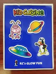 1999 Kid Cuisine Stickers Con Agra KC's Glow Fu Glow In the Dark Space Alien UFO
