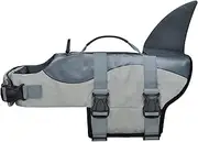 Dog Life Jacket Vest with High Buoyancy, Pet Floating Life Vest. Adjustable Jacket for Dogs with Handles for Easy Rescue,Grey