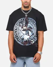 [GOAT CREW] Goat Crew X Yu-gi-oh! Dark Magician Card Heavy T-shirt Black - Size S S Black