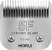 [morui] 5F Cut Length 1/4”(6.3mm) Detachable Ceramic Pet Dog Clipper Blades Compatible with Most Andis,Oster A5 Wahl KM Series Clippers