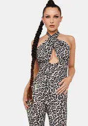 [AFRM] Leopard Wyn Cut-Out Catsuit
