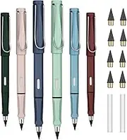 OFFCUP Infinity Inkless Magic Pencil with 8 Replaceable Nibs and 2 Extra Erasers - Reusable Everlasting Pencil for Writing and Drawing - School, Home Office Supplies